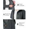 imageMAGCOMSEN Mens Waterproof Fleece Lined Rain Jacket Lightweight Softshell Raincoat with Hood Winter Hiking WindbreakerDark Grey
