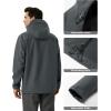 imageMAGCOMSEN Mens Waterproof Fleece Lined Rain Jacket Lightweight Softshell Raincoat with Hood Winter Hiking WindbreakerDark Grey