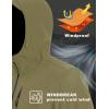 imageMAGCOMSEN Mens Waterproof Fleece Lined Rain Jacket Lightweight Softshell Raincoat with Hood Winter Hiking WindbreakerKhaki