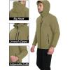 imageMAGCOMSEN Mens Waterproof Fleece Lined Rain Jacket Lightweight Softshell Raincoat with Hood Winter Hiking WindbreakerKhaki