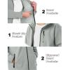 imageMAGCOMSEN Mens Waterproof Fleece Lined Rain Jacket Lightweight Softshell Raincoat with Hood Winter Hiking WindbreakerLight Grey