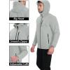 imageMAGCOMSEN Mens Waterproof Fleece Lined Rain Jacket Lightweight Softshell Raincoat with Hood Winter Hiking WindbreakerLight Grey
