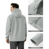 imageMAGCOMSEN Mens Waterproof Fleece Lined Rain Jacket Lightweight Softshell Raincoat with Hood Winter Hiking WindbreakerLight Grey