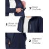 imageMAGCOMSEN Mens Waterproof Fleece Lined Rain Jacket Lightweight Softshell Raincoat with Hood Winter Hiking WindbreakerNavy