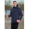 imageMAGCOMSEN Mens Waterproof Fleece Lined Rain Jacket Lightweight Softshell Raincoat with Hood Winter Hiking WindbreakerNavy