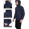imageMAGCOMSEN Mens Waterproof Fleece Lined Rain Jacket Lightweight Softshell Raincoat with Hood Winter Hiking WindbreakerNavy