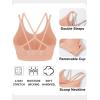 imageMAGCOMSEN Womens Strappy Sports Bra Padded Backless Sexy Low Impact MoistureWicking Wireless for Yoga Workout FitnessApricot