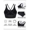imageMAGCOMSEN Womens Strappy Sports Bra Padded Backless Sexy Low Impact MoistureWicking Wireless for Yoga Workout FitnessBlack