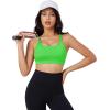 imageMAGCOMSEN Womens Strappy Sports Bra Padded Backless Sexy Low Impact MoistureWicking Wireless for Yoga Workout FitnessGrass Green