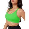 imageMAGCOMSEN Womens Strappy Sports Bra Padded Backless Sexy Low Impact MoistureWicking Wireless for Yoga Workout FitnessGrass Green