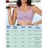 imageMAGCOMSEN Womens Strappy Sports Bra Padded Backless Sexy Low Impact MoistureWicking Wireless for Yoga Workout FitnessGrayish Purple