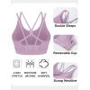 imageMAGCOMSEN Womens Strappy Sports Bra Padded Backless Sexy Low Impact MoistureWicking Wireless for Yoga Workout FitnessGrayish Purple