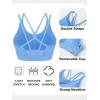imageMAGCOMSEN Womens Strappy Sports Bra Padded Backless Sexy Low Impact MoistureWicking Wireless for Yoga Workout FitnessLight Blue