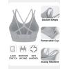 imageMAGCOMSEN Womens Strappy Sports Bra Padded Backless Sexy Low Impact MoistureWicking Wireless for Yoga Workout FitnessLight Gray