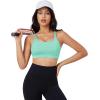 imageMAGCOMSEN Womens Strappy Sports Bra Padded Backless Sexy Low Impact MoistureWicking Wireless for Yoga Workout FitnessLight Lake Blue