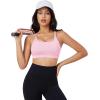 imageMAGCOMSEN Womens Strappy Sports Bra Padded Backless Sexy Low Impact MoistureWicking Wireless for Yoga Workout FitnessLight Pink