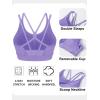imageMAGCOMSEN Womens Strappy Sports Bra Padded Backless Sexy Low Impact MoistureWicking Wireless for Yoga Workout FitnessLight Purple