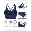 imageMAGCOMSEN Womens Strappy Sports Bra Padded Backless Sexy Low Impact MoistureWicking Wireless for Yoga Workout FitnessNavy Blue