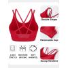 imageMAGCOMSEN Womens Strappy Sports Bra Padded Backless Sexy Low Impact MoistureWicking Wireless for Yoga Workout FitnessRed