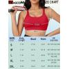 imageMAGCOMSEN Womens Strappy Sports Bra Padded Backless Sexy Low Impact MoistureWicking Wireless for Yoga Workout FitnessRed