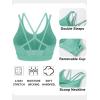 imageMAGCOMSEN Womens Strappy Sports Bra Padded Backless Sexy Low Impact MoistureWicking Wireless for Yoga Workout FitnessWaterfall Green