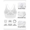 imageMAGCOMSEN Womens Strappy Sports Bra Padded Backless Sexy Low Impact MoistureWicking Wireless for Yoga Workout FitnessWhite