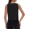 imageMAGCOMSEN Womens Workout Tank Tops Sleeveless Yoga Shirts Cropped Loose Fit Athletic Dry Fit Moisture WickingBlack
