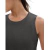 imageMAGCOMSEN Womens Workout Tank Tops Sleeveless Yoga Shirts Cropped Loose Fit Athletic Dry Fit Moisture WickingDark Grey