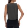 imageMAGCOMSEN Womens Workout Tank Tops Sleeveless Yoga Shirts Cropped Loose Fit Athletic Dry Fit Moisture WickingDark Grey