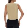 imageMAGCOMSEN Womens Workout Tank Tops Sleeveless Yoga Shirts Cropped Loose Fit Athletic Dry Fit Moisture WickingKhaki