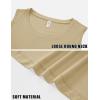 imageMAGCOMSEN Womens Workout Tank Tops Sleeveless Yoga Shirts Cropped Loose Fit Athletic Dry Fit Moisture WickingKhaki