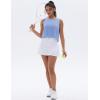 imageMAGCOMSEN Womens Workout Tank Tops Sleeveless Yoga Shirts Cropped Loose Fit Athletic Dry Fit Moisture WickingLight Blue