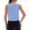 imageMAGCOMSEN Womens Workout Tank Tops Sleeveless Yoga Shirts Cropped Loose Fit Athletic Dry Fit Moisture WickingLight Blue