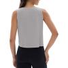 imageMAGCOMSEN Womens Workout Tank Tops Sleeveless Yoga Shirts Cropped Loose Fit Athletic Dry Fit Moisture WickingLight Grey