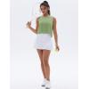 imageMAGCOMSEN Womens Workout Tank Tops Sleeveless Yoga Shirts Cropped Loose Fit Athletic Dry Fit Moisture WickingMist Green