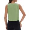 imageMAGCOMSEN Womens Workout Tank Tops Sleeveless Yoga Shirts Cropped Loose Fit Athletic Dry Fit Moisture WickingMist Green