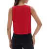 imageMAGCOMSEN Womens Workout Tank Tops Sleeveless Yoga Shirts Cropped Loose Fit Athletic Dry Fit Moisture WickingRed