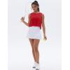 imageMAGCOMSEN Womens Workout Tank Tops Sleeveless Yoga Shirts Cropped Loose Fit Athletic Dry Fit Moisture WickingRed