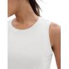 imageMAGCOMSEN Womens Workout Tank Tops Sleeveless Yoga Shirts Cropped Loose Fit Athletic Dry Fit Moisture WickingWhite