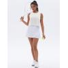 imageMAGCOMSEN Womens Workout Tank Tops Sleeveless Yoga Shirts Cropped Loose Fit Athletic Dry Fit Moisture WickingWhite