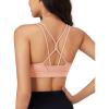 imageMAGCOMSEN Womens Strappy Sports Bra Padded Backless Sexy Low Impact MoistureWicking Wireless for Yoga Workout FitnessApricot