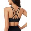 imageMAGCOMSEN Womens Strappy Sports Bra Padded Backless Sexy Low Impact MoistureWicking Wireless for Yoga Workout FitnessBlack
