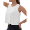 imageMAGCOMSEN Womens Workout Tank Tops Sleeveless Yoga Shirts Cropped Loose Fit Athletic Dry Fit Moisture WickingWhite