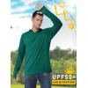 imageMAGCOMSEN Mens UPF 50 Sun Protection Hoodie Lightweight Long Sleeve Rash Guard Shirts Fishing Swim Athletic WorkoutEmerald Green