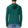 imageMAGCOMSEN Mens UPF 50 Sun Protection Hoodie Lightweight Long Sleeve Rash Guard Shirts Fishing Swim Athletic WorkoutEmerald Green