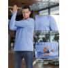 imageMAGCOMSEN Mens UPF 50 Sun Protection Hoodie Lightweight Long Sleeve Rash Guard Shirts Fishing Swim Athletic WorkoutLight Blue