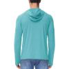 imageMAGCOMSEN Mens UPF 50 Sun Protection Hoodie Lightweight Long Sleeve Rash Guard Shirts Fishing Swim Athletic WorkoutLight Green