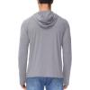 imageMAGCOMSEN Mens UPF 50 Sun Protection Hoodie Lightweight Long Sleeve Rash Guard Shirts Fishing Swim Athletic WorkoutLight Grey