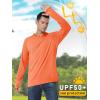 imageMAGCOMSEN Mens UPF 50 Sun Protection Hoodie Lightweight Long Sleeve Rash Guard Shirts Fishing Swim Athletic WorkoutOrange
