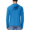 imageMAGCOMSEN Mens UPF 50 Sun Protection Hoodie Lightweight Long Sleeve Rash Guard Shirts Fishing Swim Athletic WorkoutSea Blue